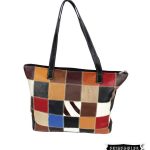 Bolso cuadros en cuero