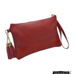 Auxiliar de bolso en cuero rojo