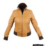 Chaquetas en cuero para dama cuello alto