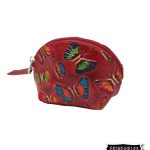 Monedero redondo en cuero estamapado