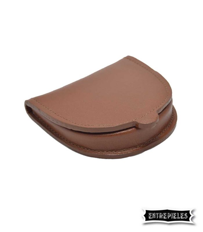 Monedero niquelera cuero café