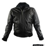 Chaqueta resortada en cuero