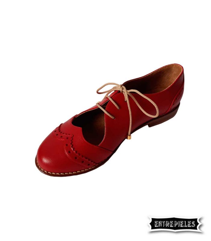 Zapatos de cuero Rojo para mujer