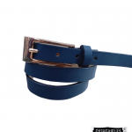 Cinturón de cuero azul para mujer