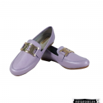 Mocasín en cuero lila para mujer