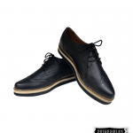 Zapatos Oxford plataforma en cuero para mujer