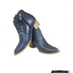 Botín índigo en cuero para mujer