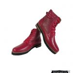 Botines rojos en cuero para mujer