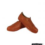Tenis mandarina en cuero para mujer