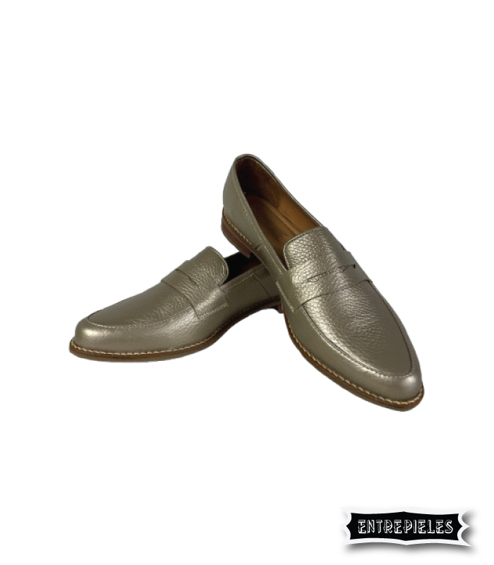 Mocasín sperry dorado para mujer