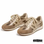 venta de Tenis dorados con líneas en cuero - Entrepieles